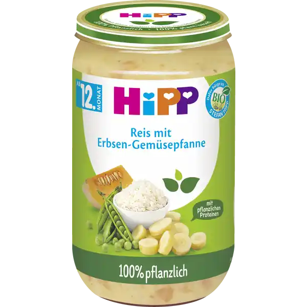 Bio Reis mit Erbsen-Gemüsepfanne