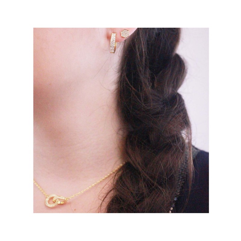 Boucles d'oreilles Glamour - Doré et Cristal