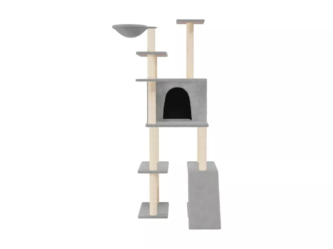 Arbre à chat avec griffoirs en sisal Gris clair 166 cm