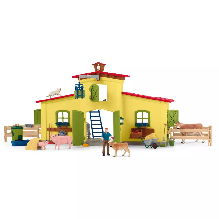 schleich® Großer Stall mit Tieren und Zubehör 42605