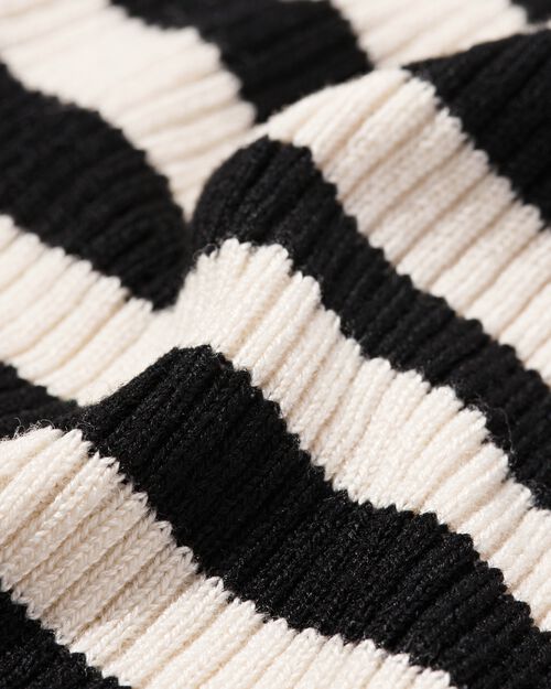pull femme côte Louisa noir/blanc