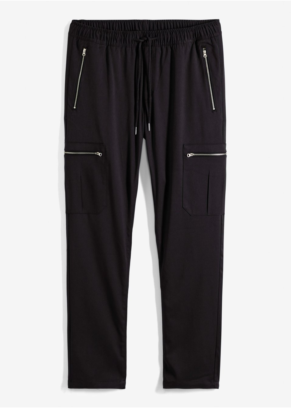 Pantalon taille extensible Regular Fit avec zips, Tapered
