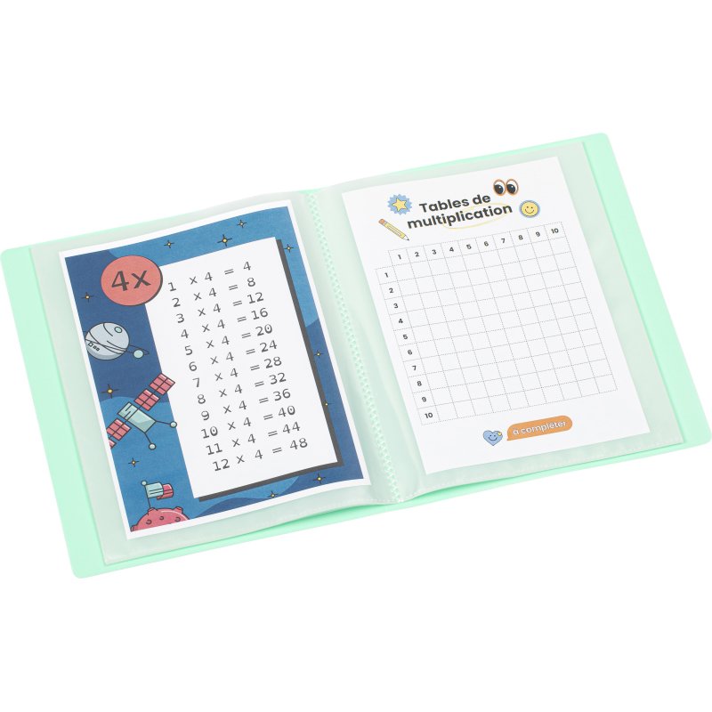 Protège-documents personnalisable 20 pochettes - 40 vues - A4 - polypropylène  RAINBOW PASTEL VIQUEL- Coloris assortis