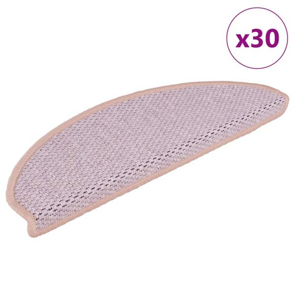 Tapete vidaXL Escada Adesivos Aspeto Sisal 30pcs 65x21x4cm Cor Rosa - 3311174636