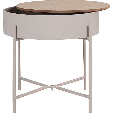 Ankara hjørnebord med opbevaring - beige/træ