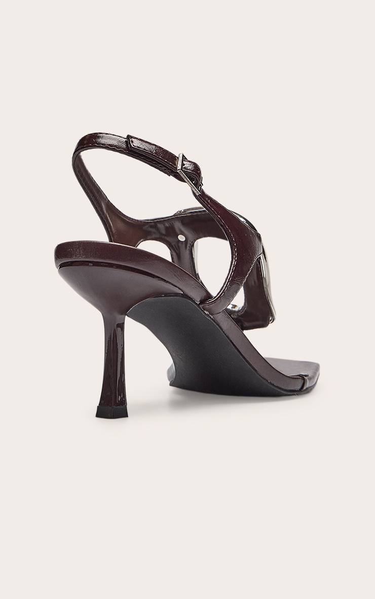 Chocolate Plum Sandale À Talon En Synthétique Avec Détails Dorés Et Bride Entre-orteils