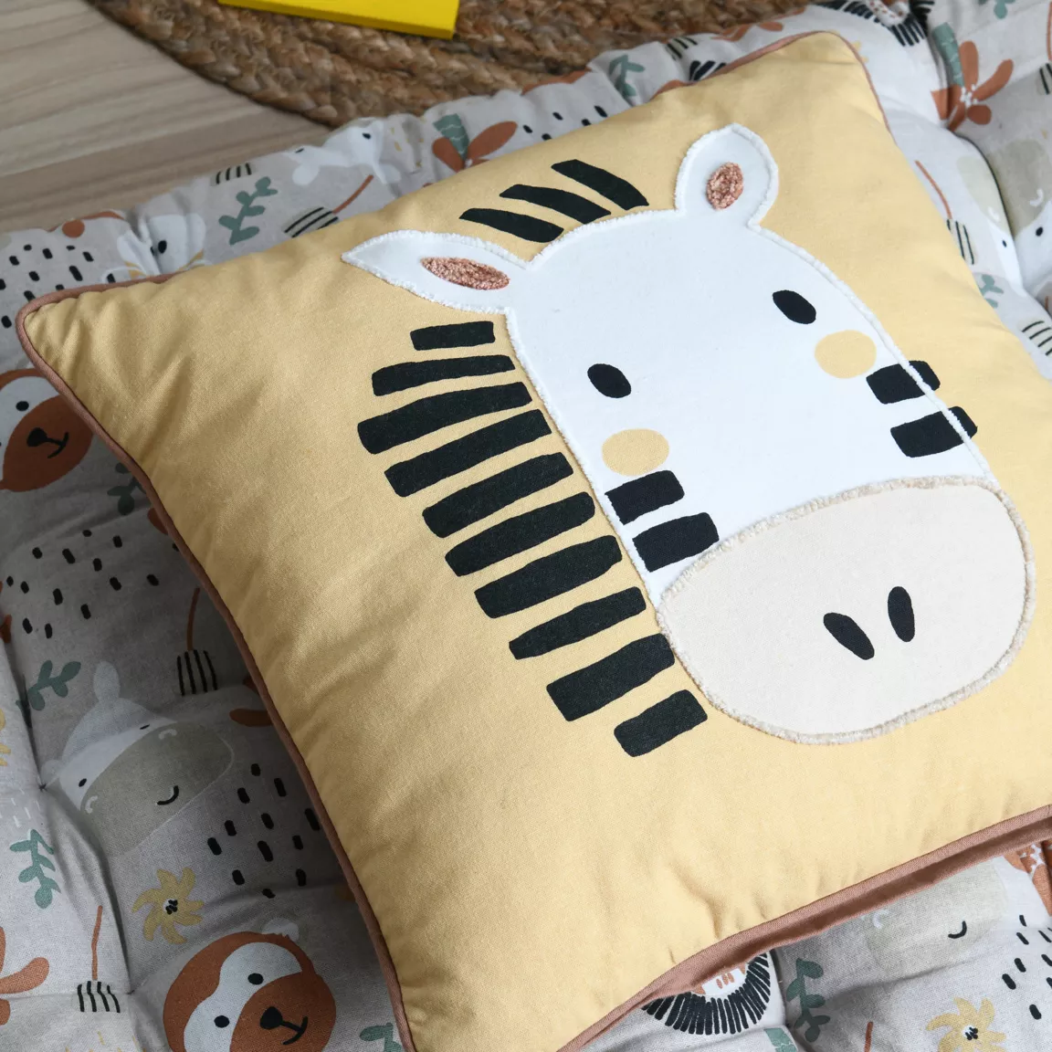 Coussin enfant carré (40 cm) Coquin Jaune