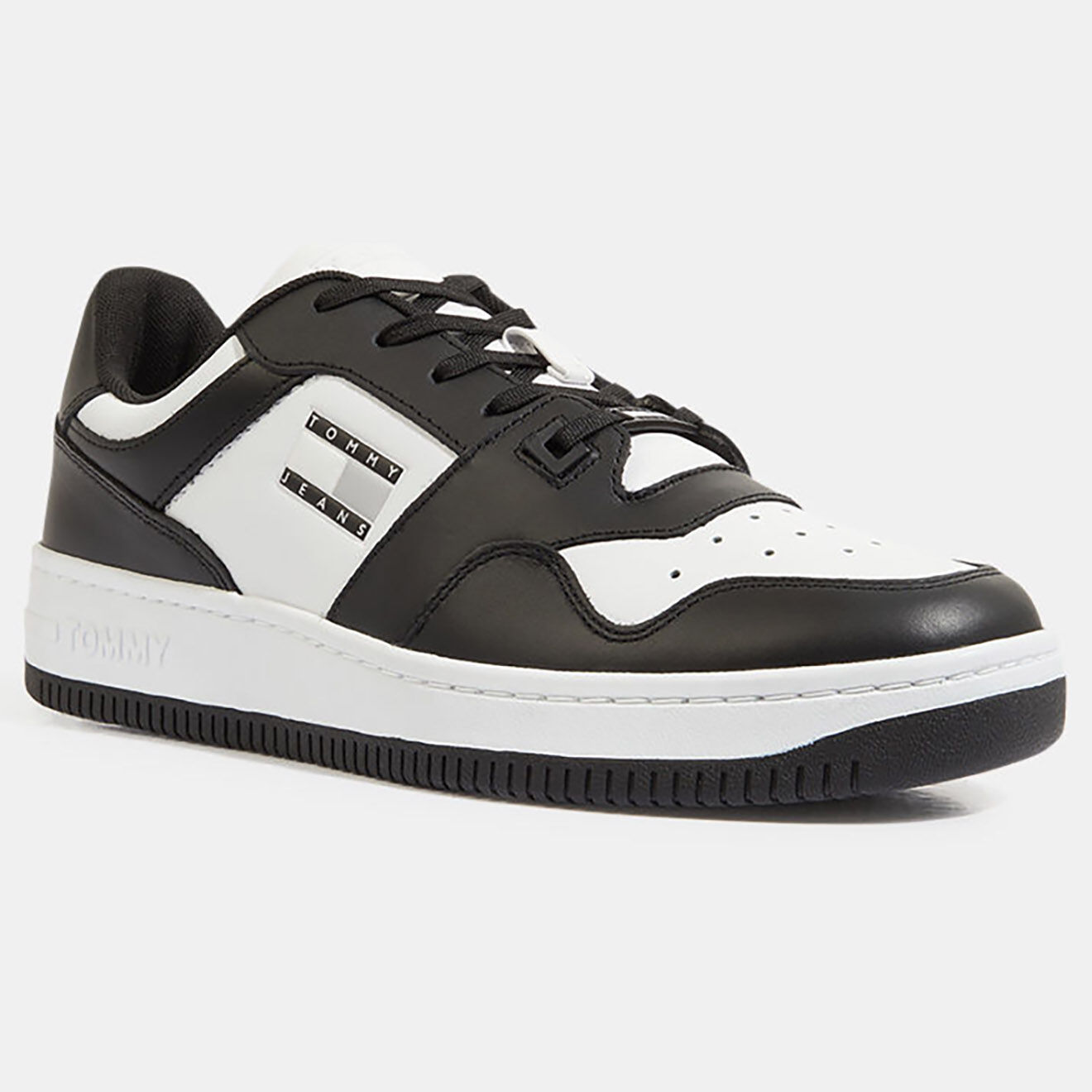 Tommy Jeans Baskets en Cuir blanc/noir