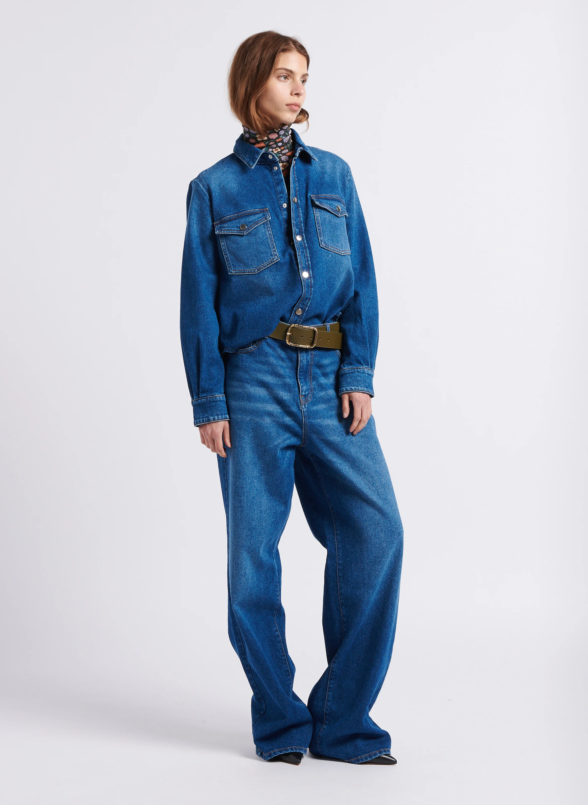 DAWN - Jean large en denim délavé | Bleu
