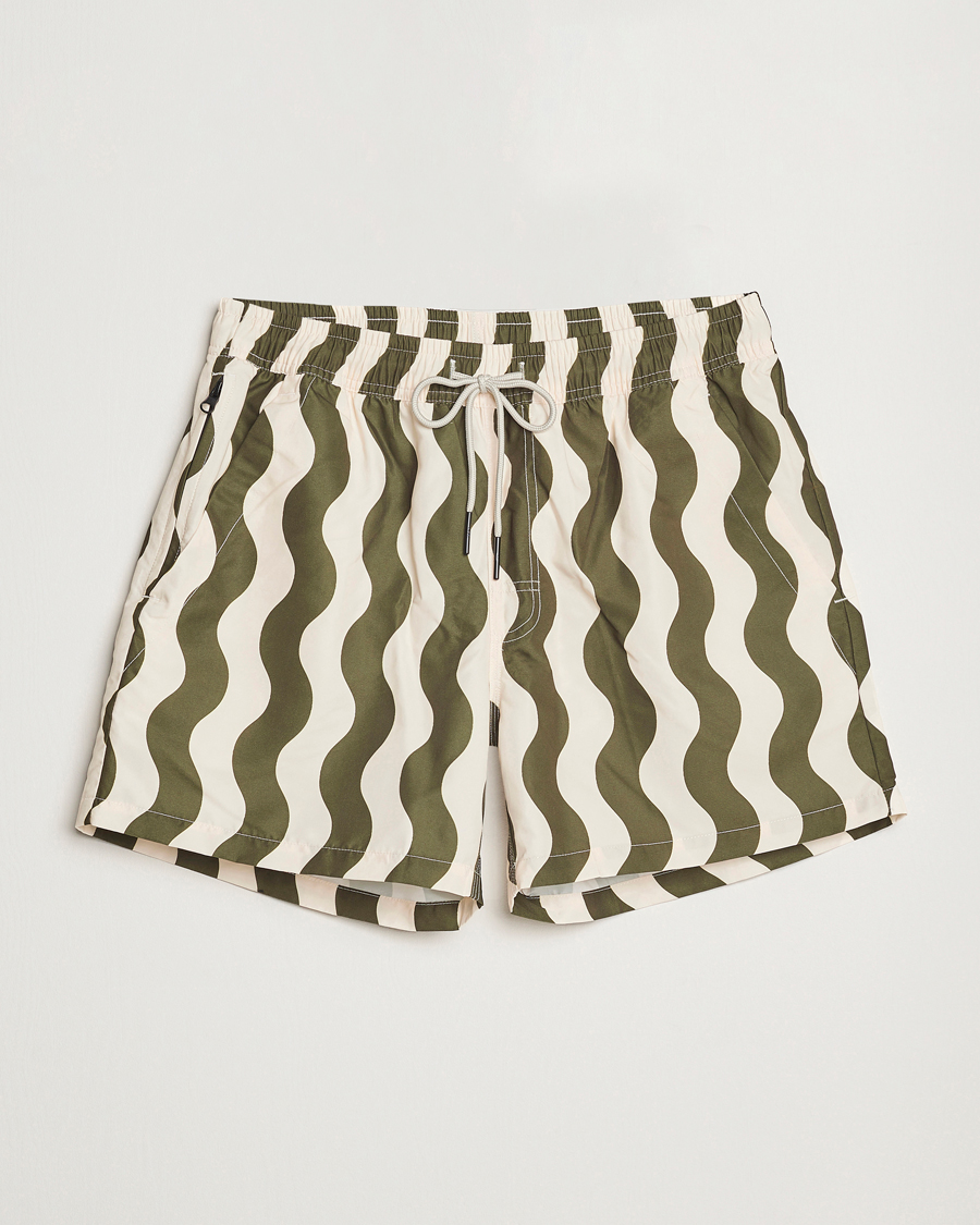 OAS Forest Waver Swim Shorts Green/White