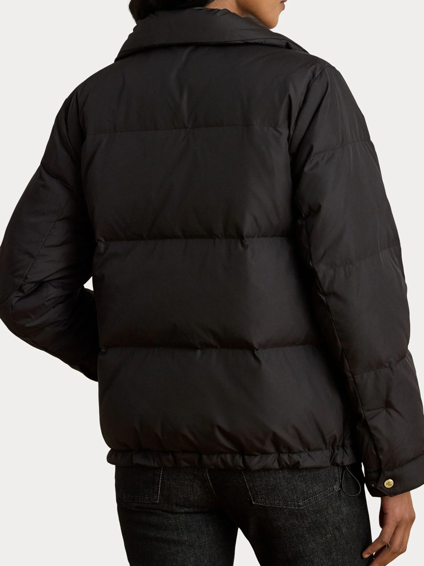 Lauren Ralph Lauren Crest Patch Quilted Funnel Neck Down Coat