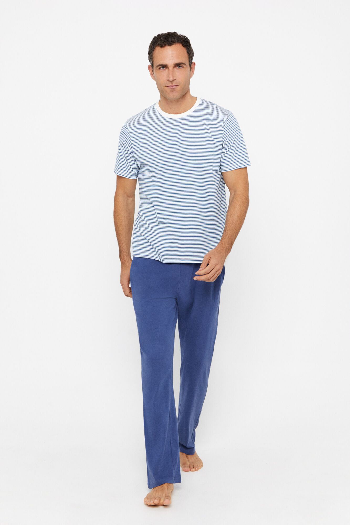 Conjunto de pijama de malha - Azul
