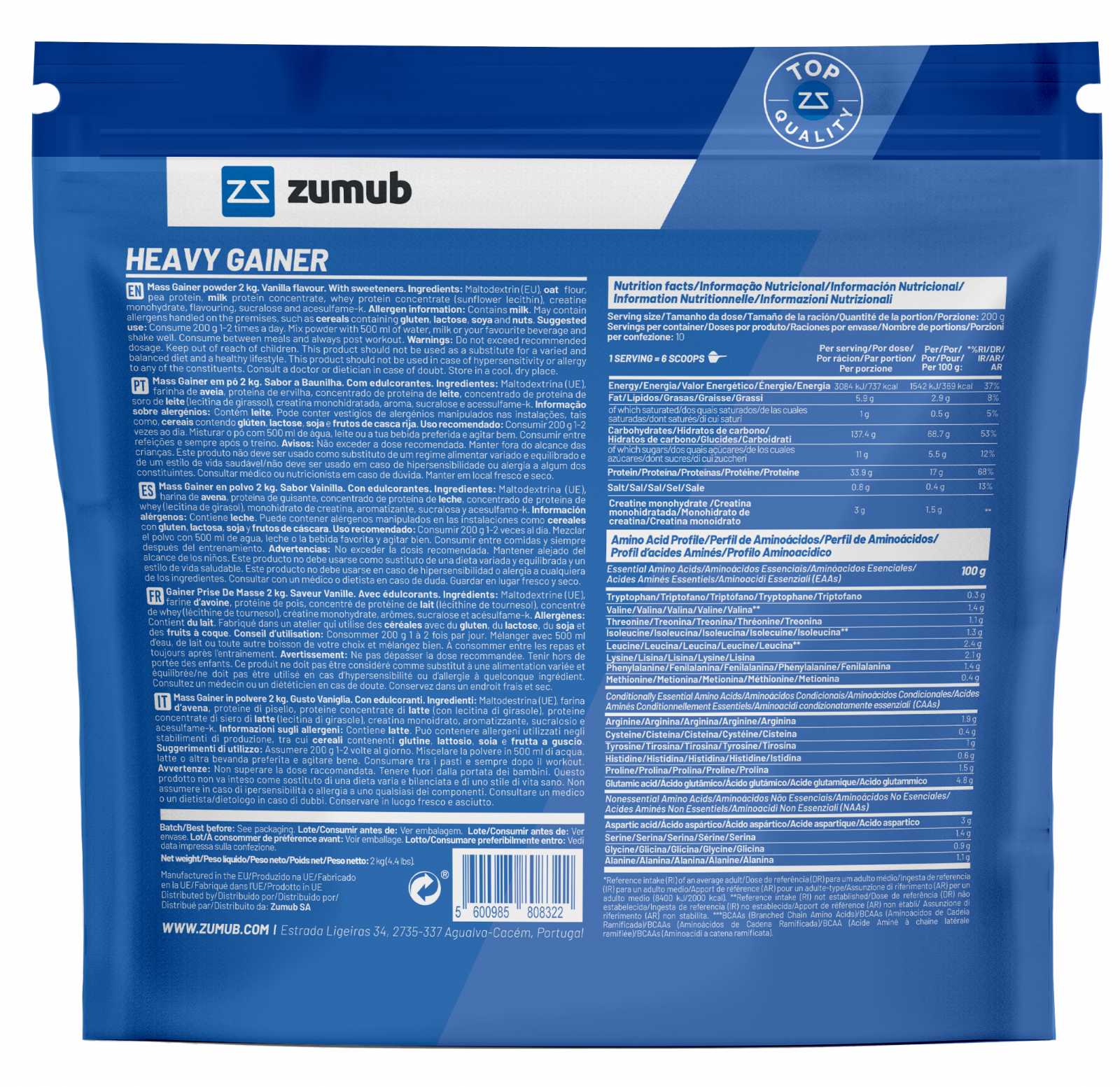 Zumub Heavy Gainer 2Kg