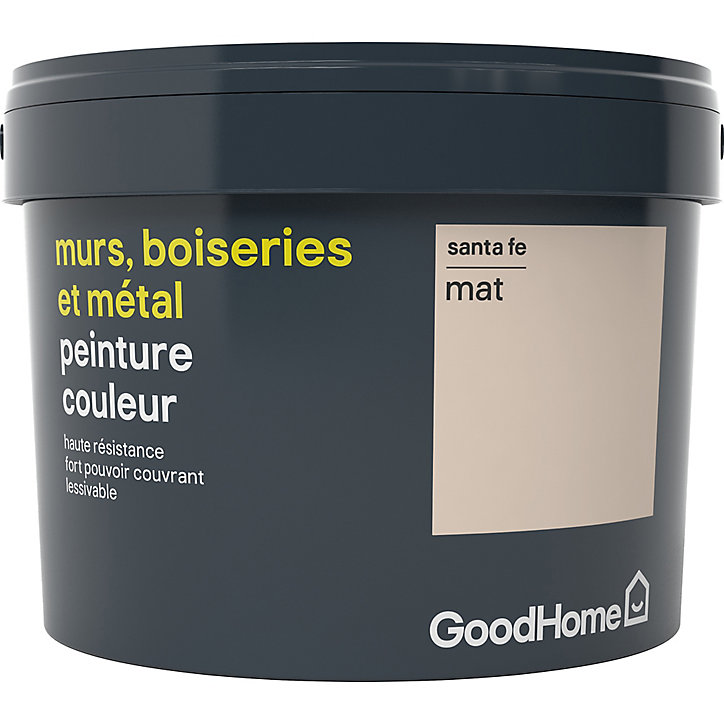 Peinture résistante murs, boiseries et métal GoodHome beige Santa Fe mat 2,5L