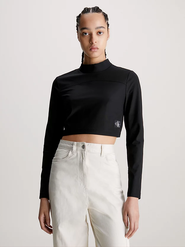 Blusa de manga comprida justa e elástica