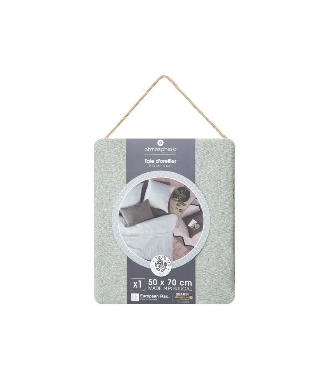 Taie d'Oreiller en Lin Adorable 50x70cm Vert Céladon