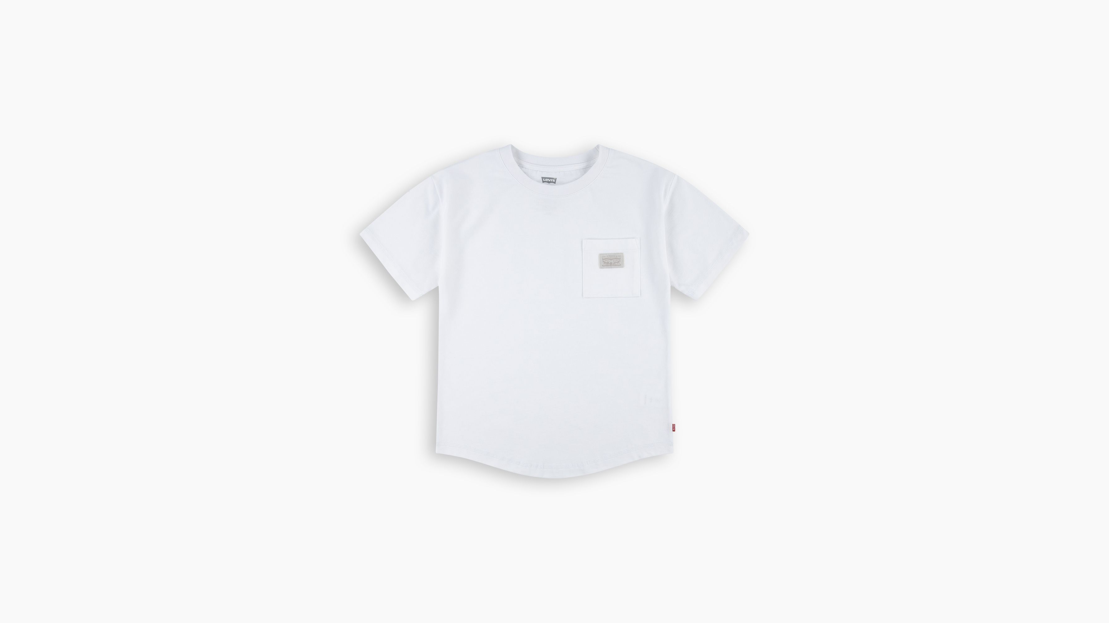 Ado t-shirt à poche et ourlet plongeant - Bright White - Blanc