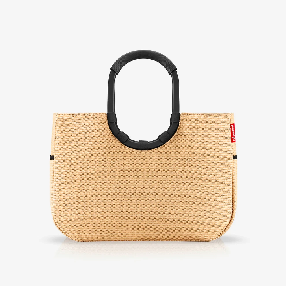 (25l) Loopshopper L Einkaufskorb Shopping Einkaufstasche (OR7079) - Raffia Black