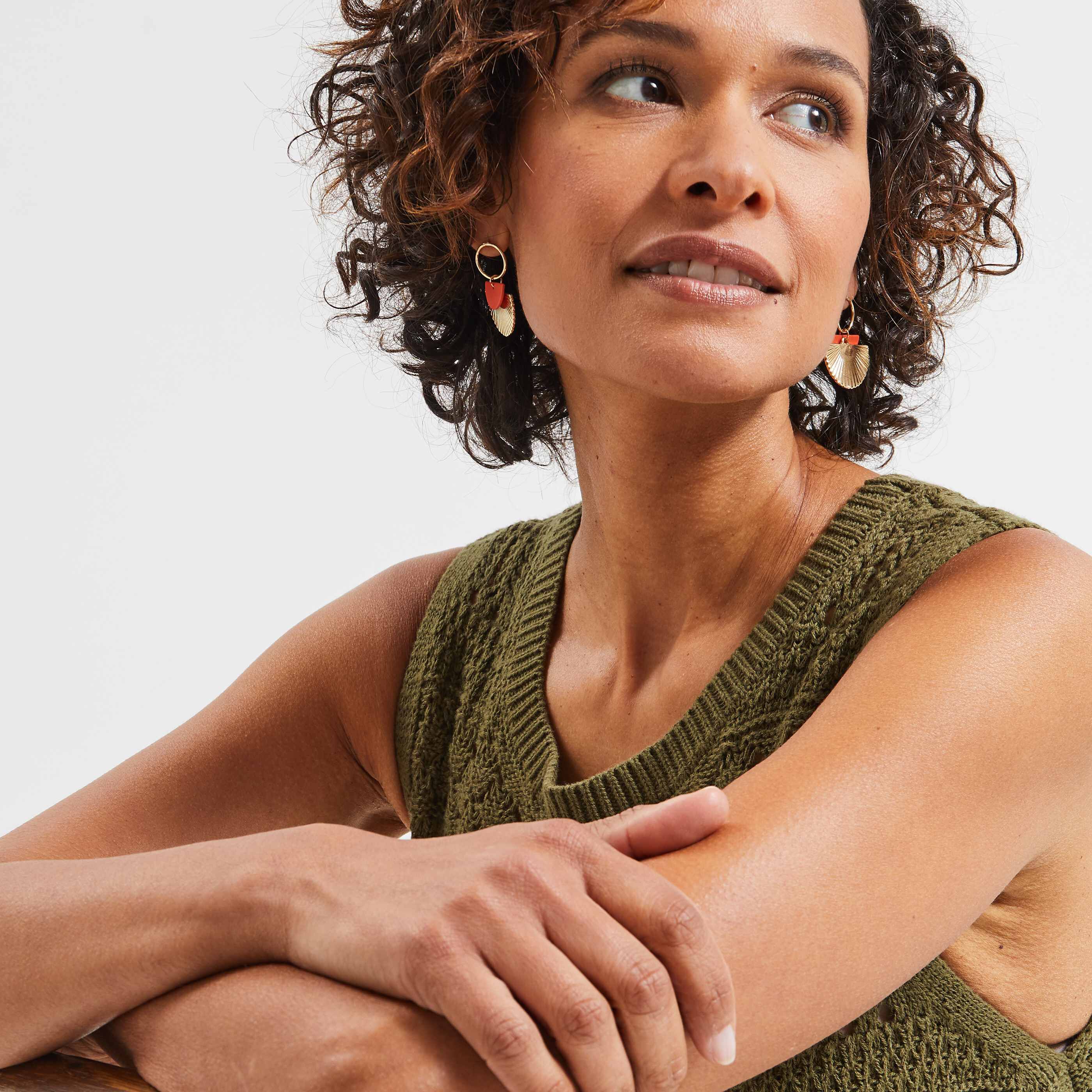 Pull en crochet femme - VERT