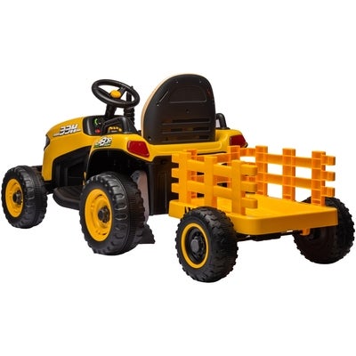 Alex's Garage Eltraktor med Tilhenger, Gul