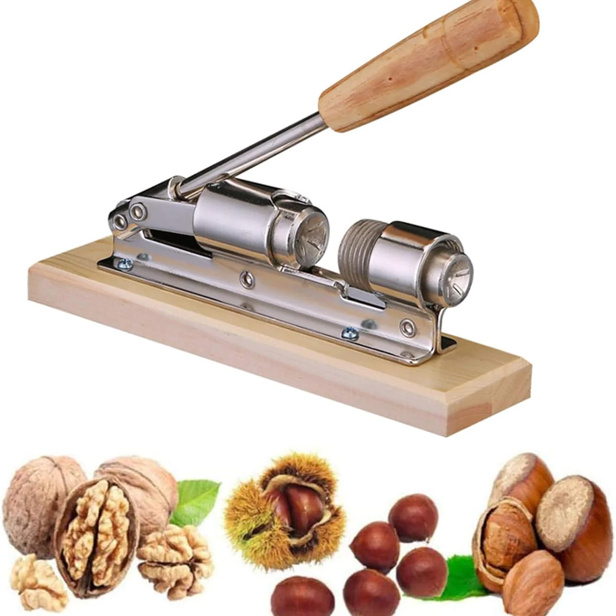 Casse Noisette Manuel En Noyer Inoxydable Vendos85