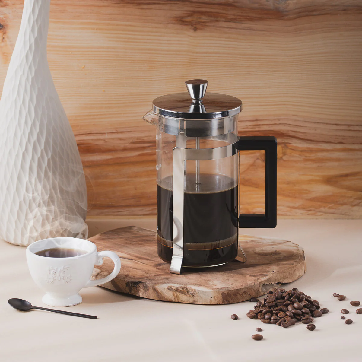 Cafetière à piston simple paroi Arabica - Verre transparent Cristel
