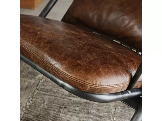 Fauteuil - marron cuir - CIANO