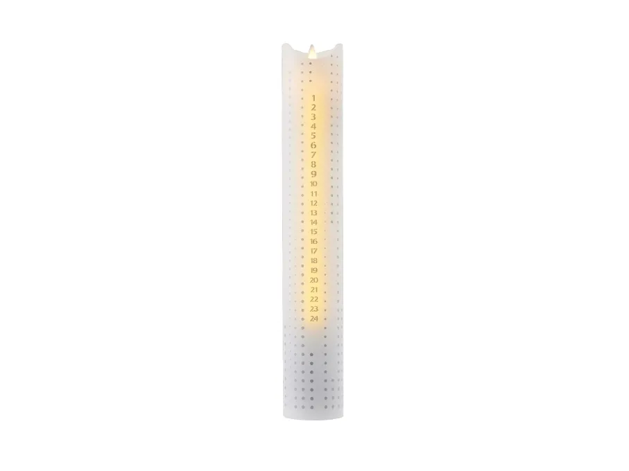 Sirius Sara Kalenderlys - Sølv Prikker - H 29 cm
