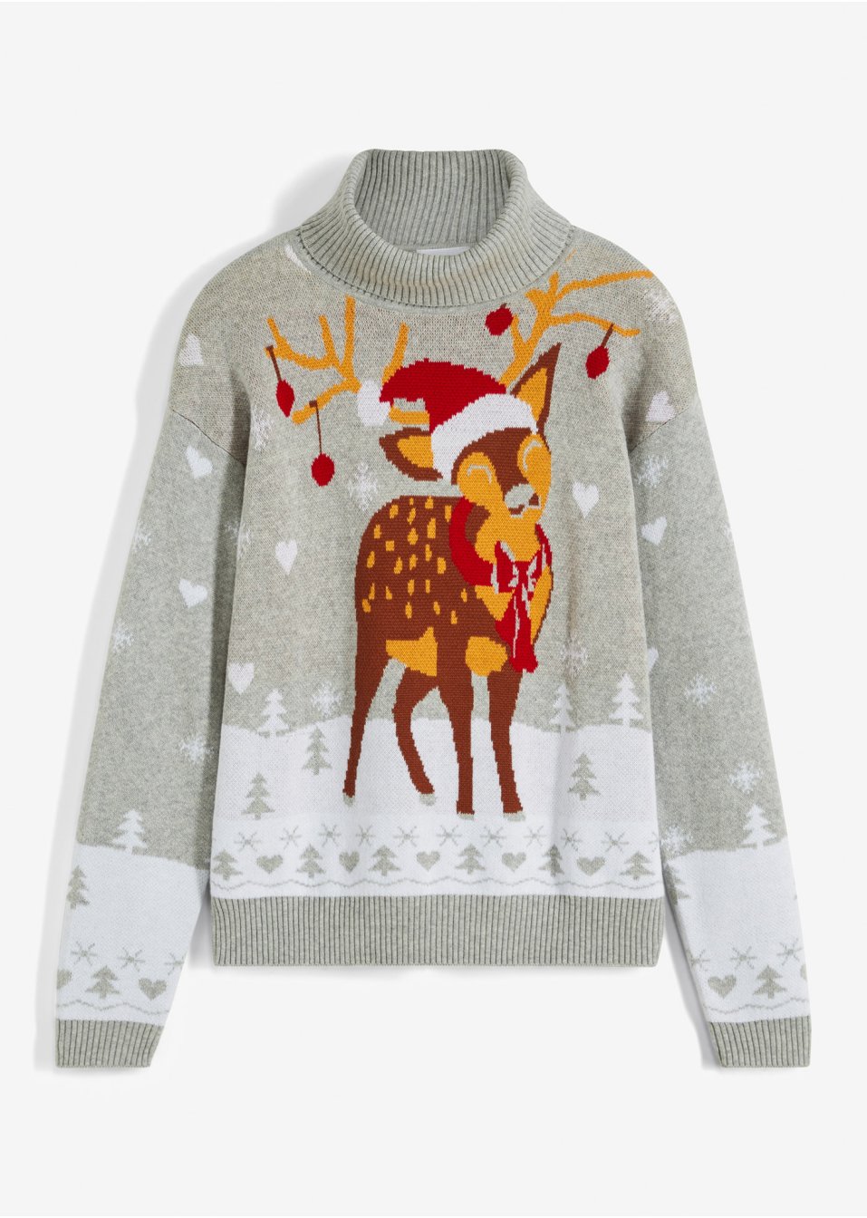 Pull de Noël en maille fine à col roulé