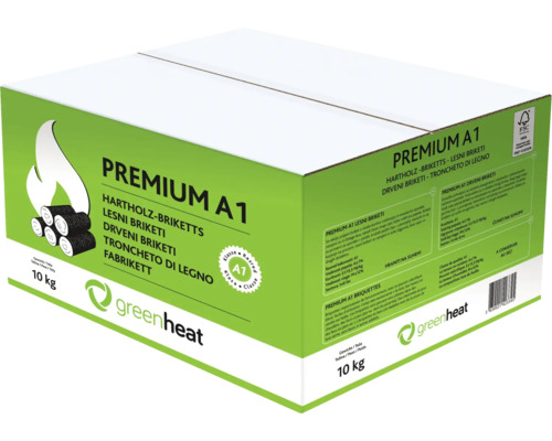 Greenheat ronde hardhoutbriketten in karton, 10 kg, zonder trekgat