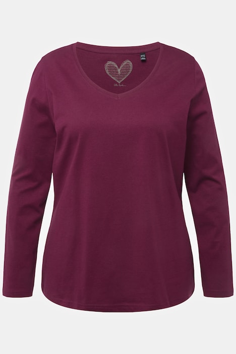 Shirt, Slim, V-Ausschnitt, Langarm