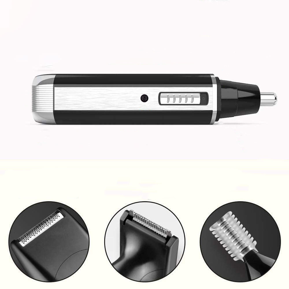 Elektrischer 4in1 Mini Nasen und Ohrenhaar Trimmer Akku Rasierer IPX7