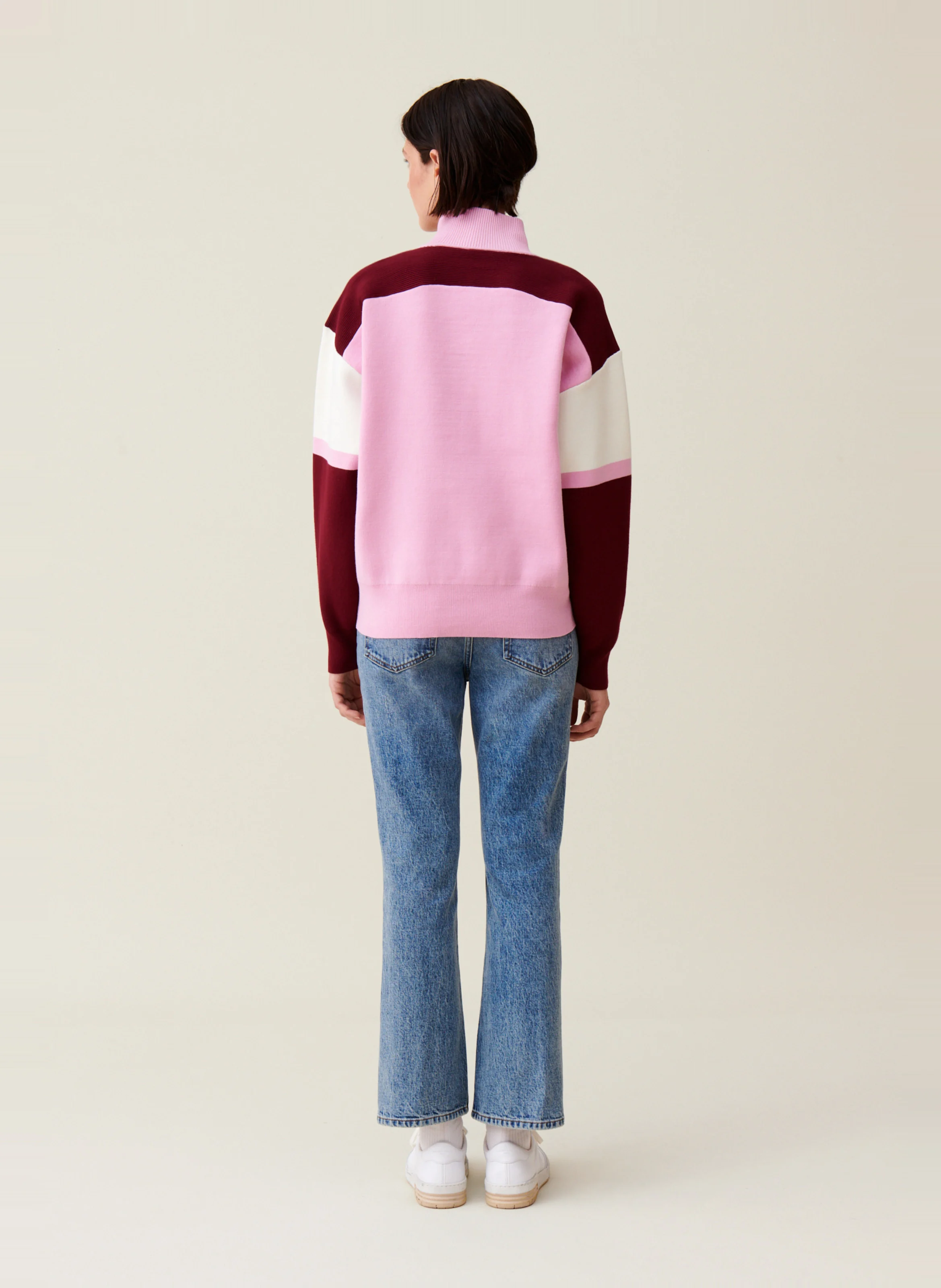 Sweat ample col camionneur | Rose
