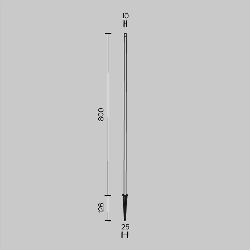 Spear LED-padverlichting in grafiet, 1W, 50lm, IP65, 800mm