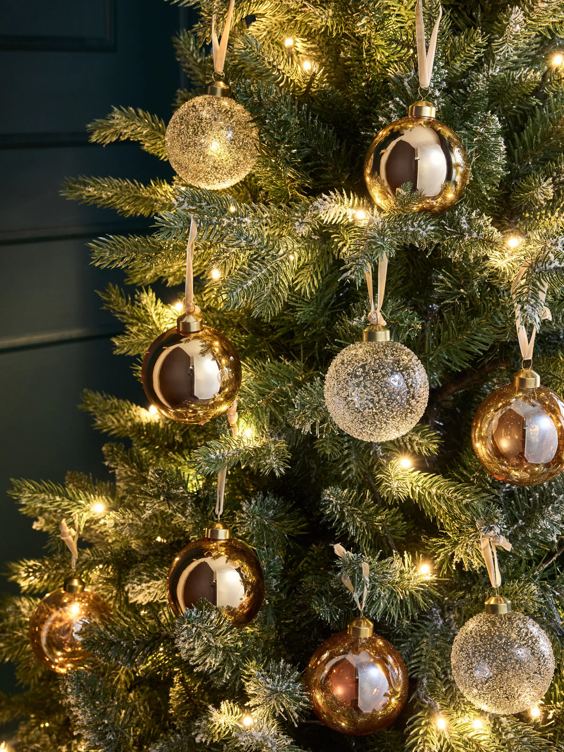 Set van 9 luxe kerstballen van glas