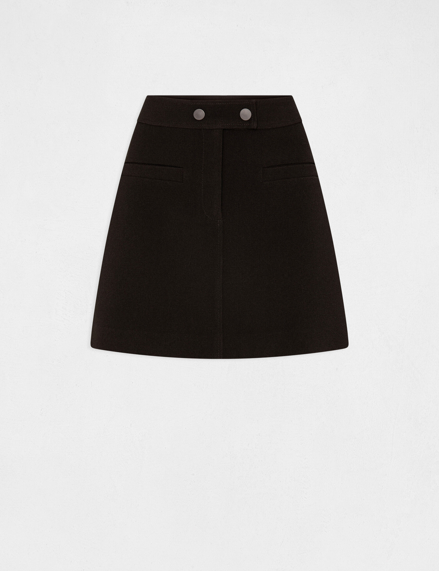 Jupe trapèze taille haute noir femme - noir