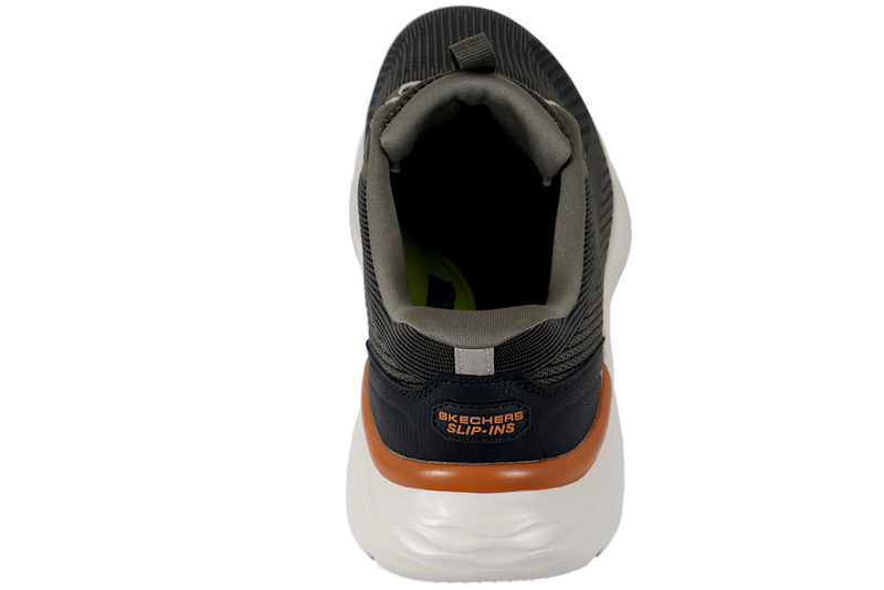 SKECHERS - GARNER ELLIS SNEAKERS I OLIVENGRØNT TEKSTIL SLIP-INS