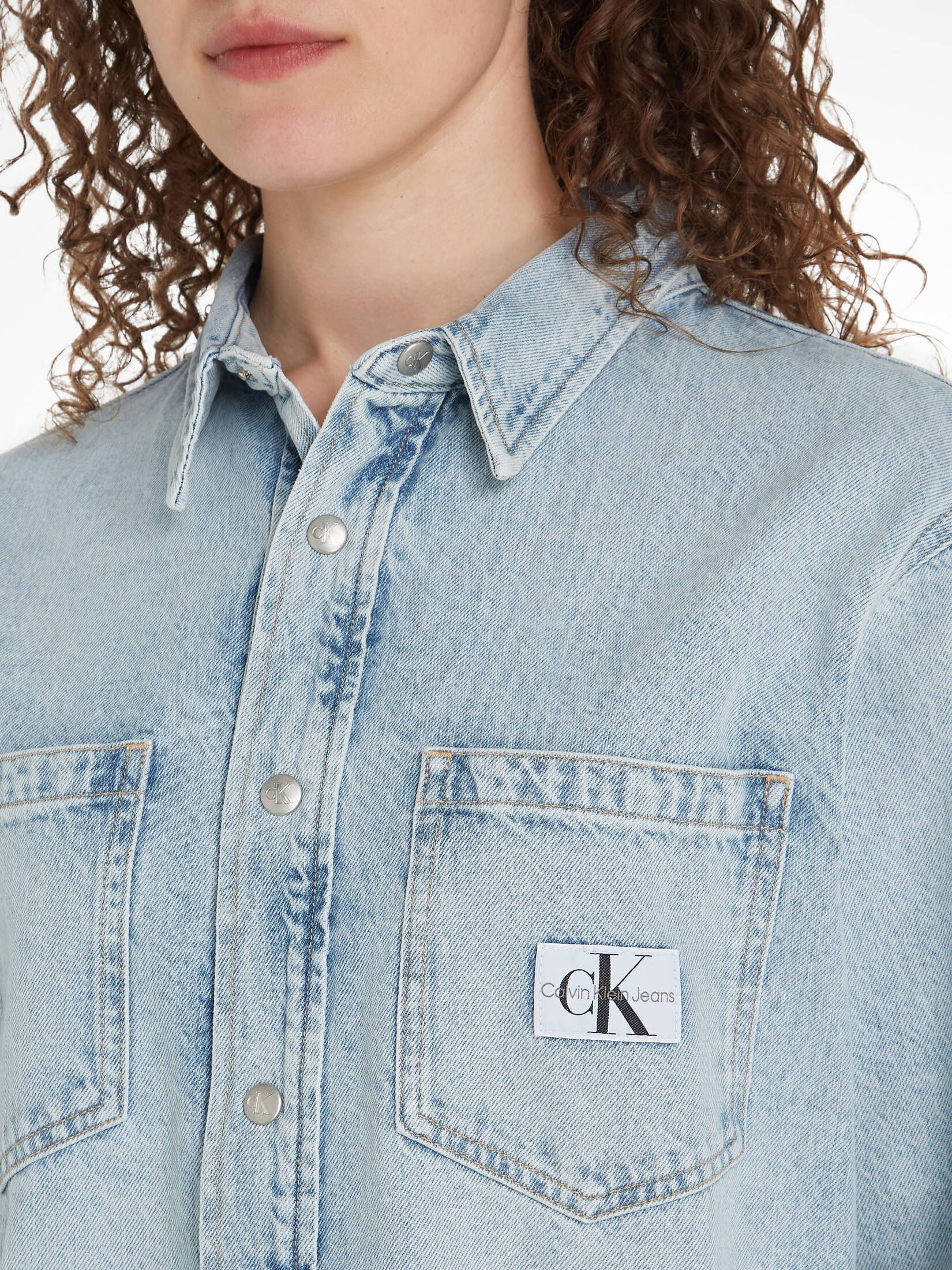 CALVIN KLEIN JEANS| Damen Jeansbluse DAD DENIM SHIRT Oversized Fit