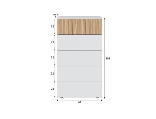 PEGANE - Chiffonnier, meuble de rangement coloris blanc artic, nature...