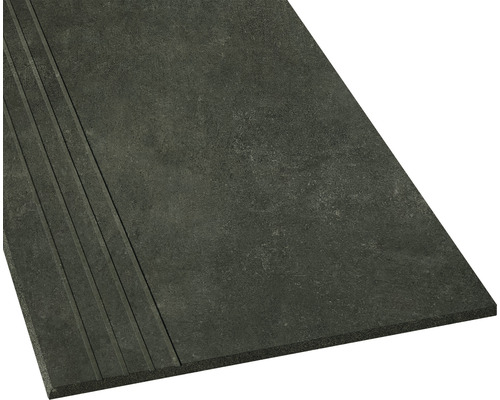 Porseleinen steengoed traptegel HOMEtek zwart mat 30 x 120 cm