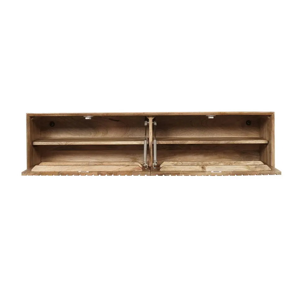 Zwevend Tv-meubel Naturel Hout - 120x35x30cm - Madison