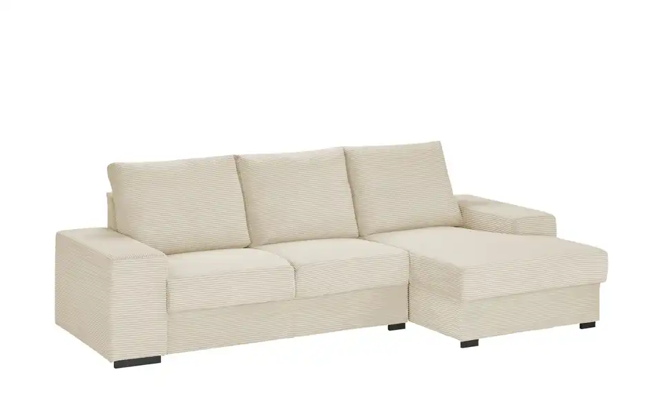 Ecksofa Rome Creme rechts Cordstoff