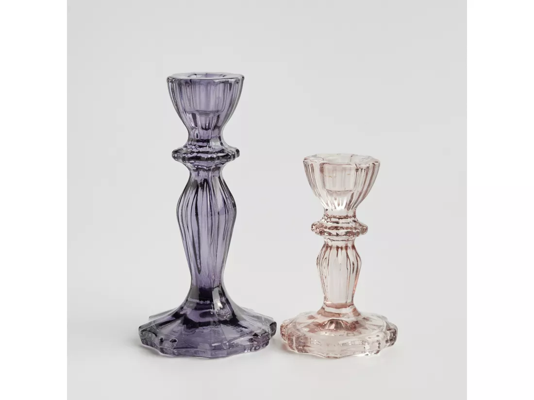 Bougeoir Mirell Violet Moyen 15 x 8