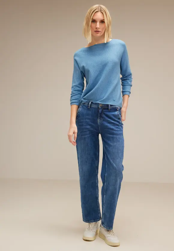 Struktur Strickpullover - gentle blue melange