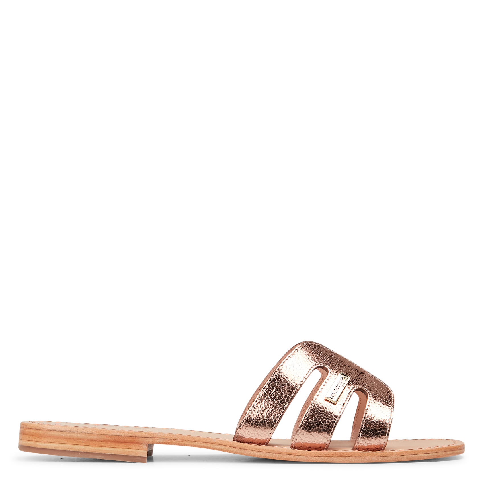 HADAMIA - Sandales plates en cuir| Blanc