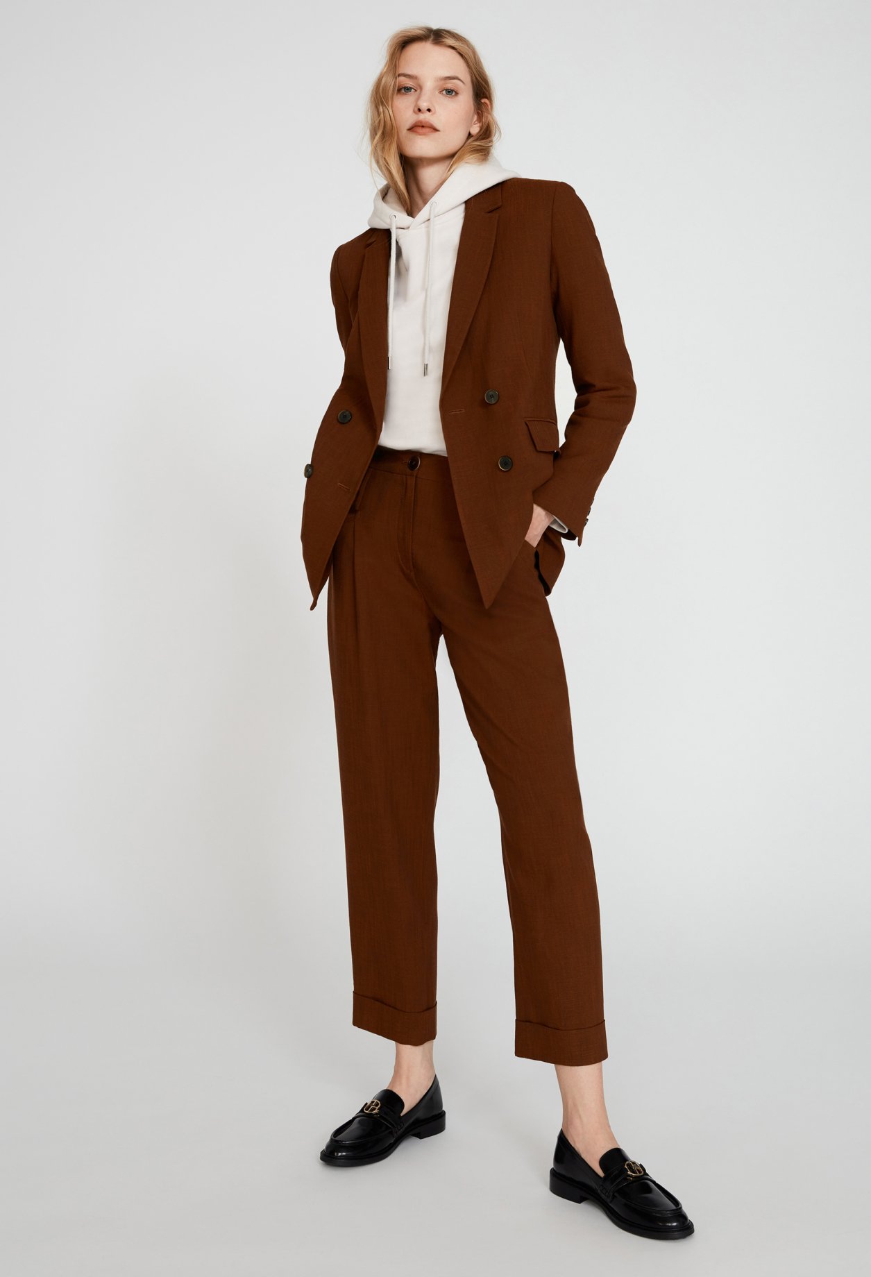 Pantalon marron tailleur