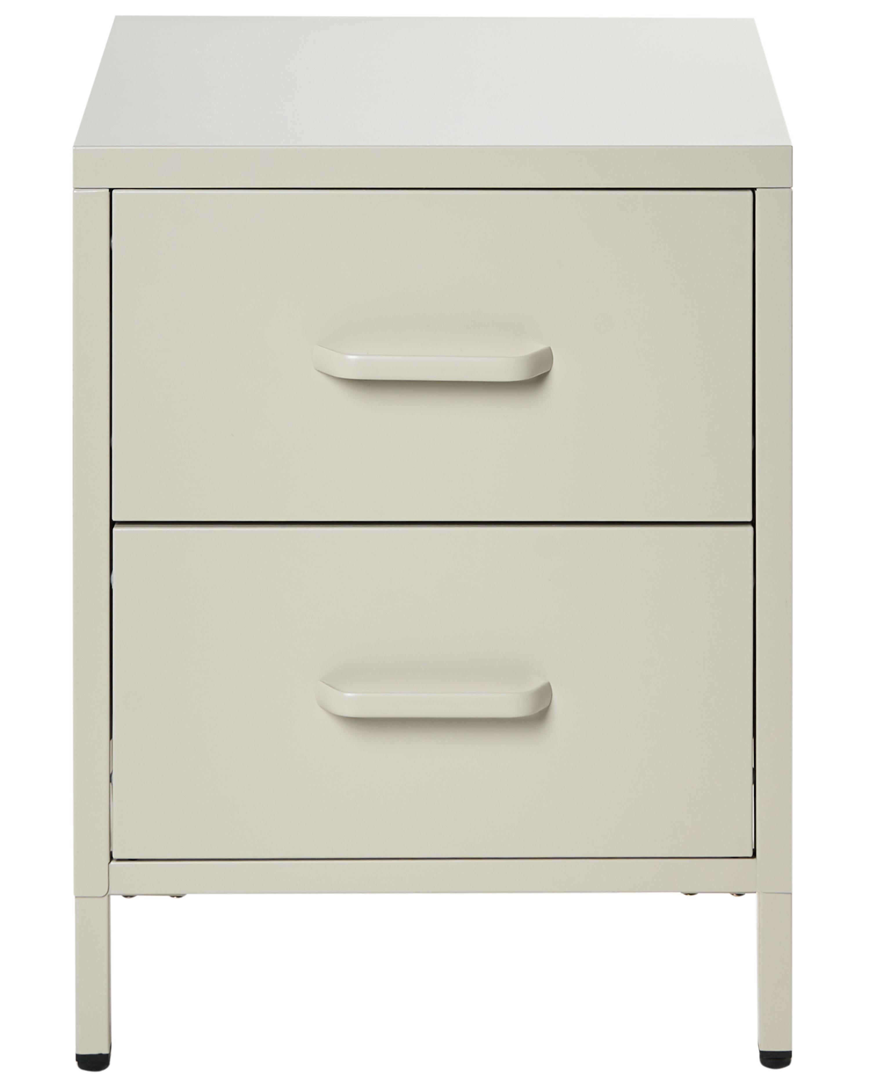Nachtkastje met 2 lades MALAVI Metaal Beige