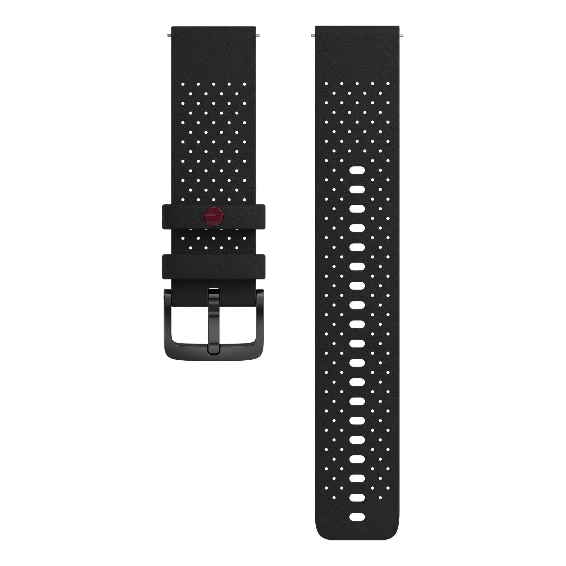 Polar Polsband Grit/Vantage 22mm Siliconen Zwart/Grijs S-L
