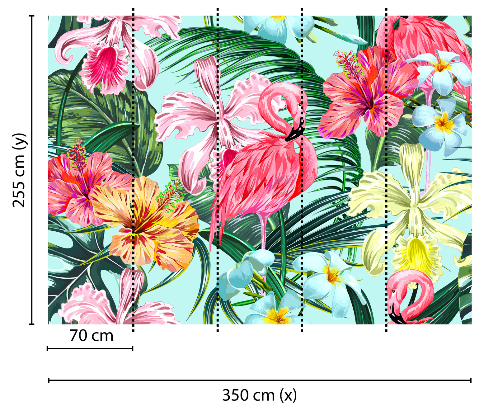 Fototapete DESIGNWALLS - bunt-blau - Blumen - 2,55 Meter
