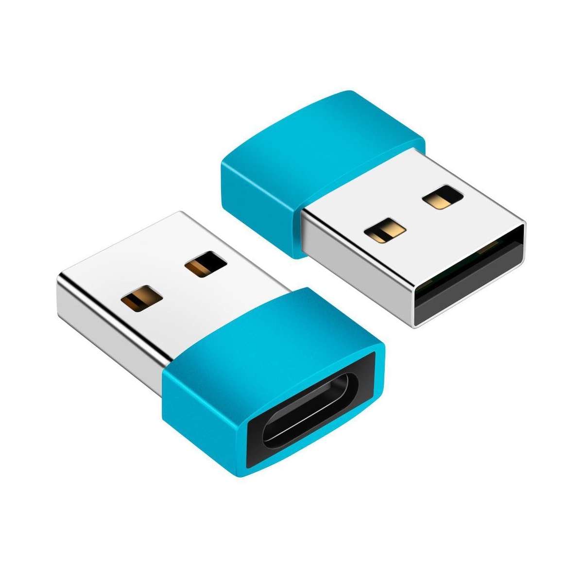 NÖRDIC USB C til OTG USB En mini adapter metall blå